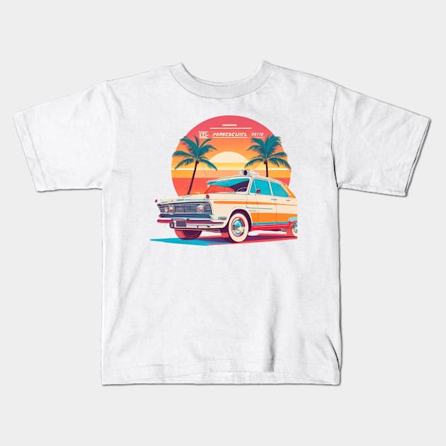 artwork of t-shirt graphic design of miami street Kids T-Shirt by MeriemBz